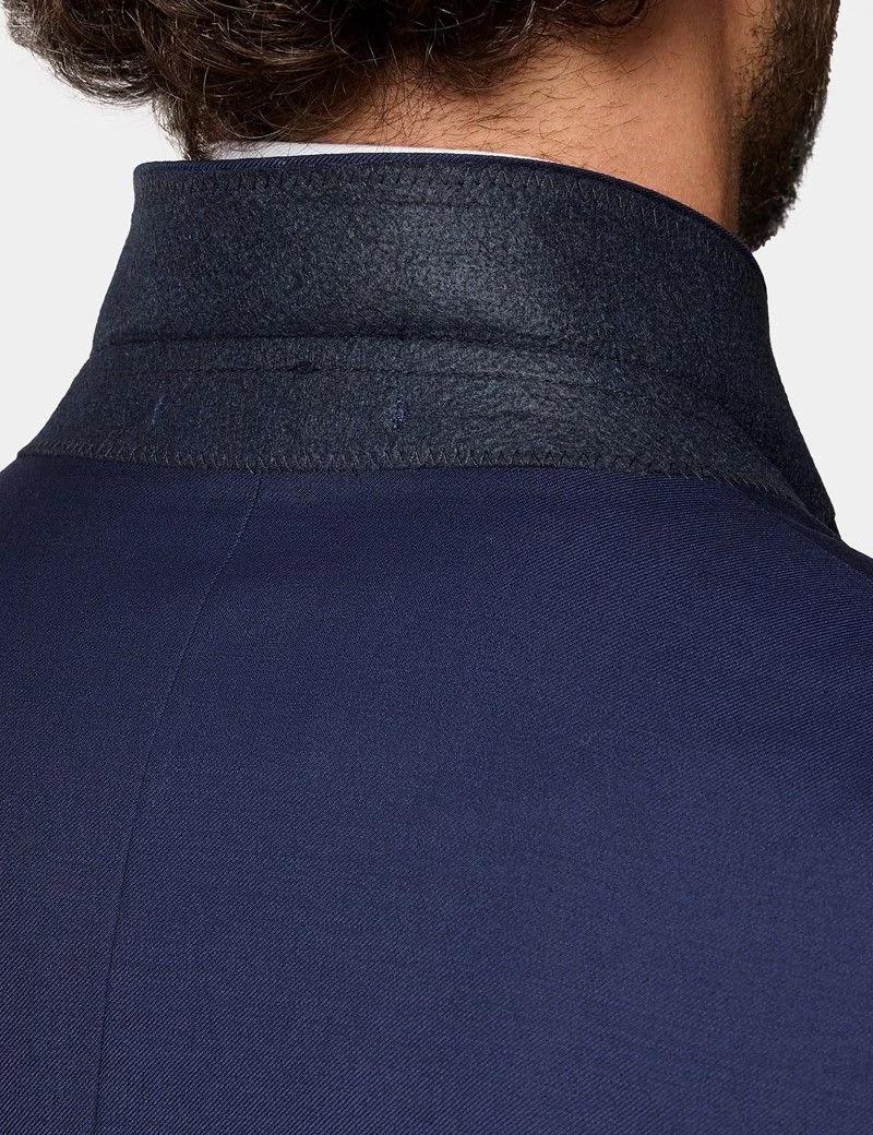 Slim Fit Dark Blue Twill Suit Jacket thumbnail 7