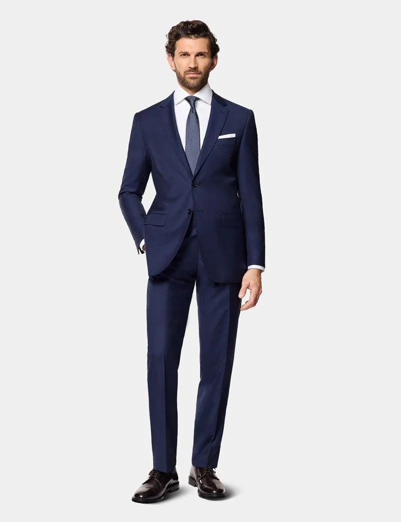 Slim Fit Dark Blue Twill Suit Jacket thumbnail 9