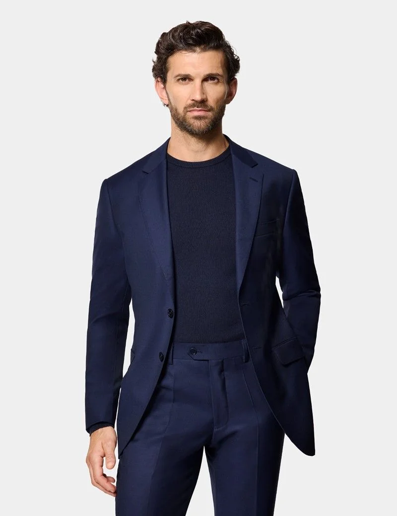 Slim Fit Dark Blue Twill Suit thumbnail 5