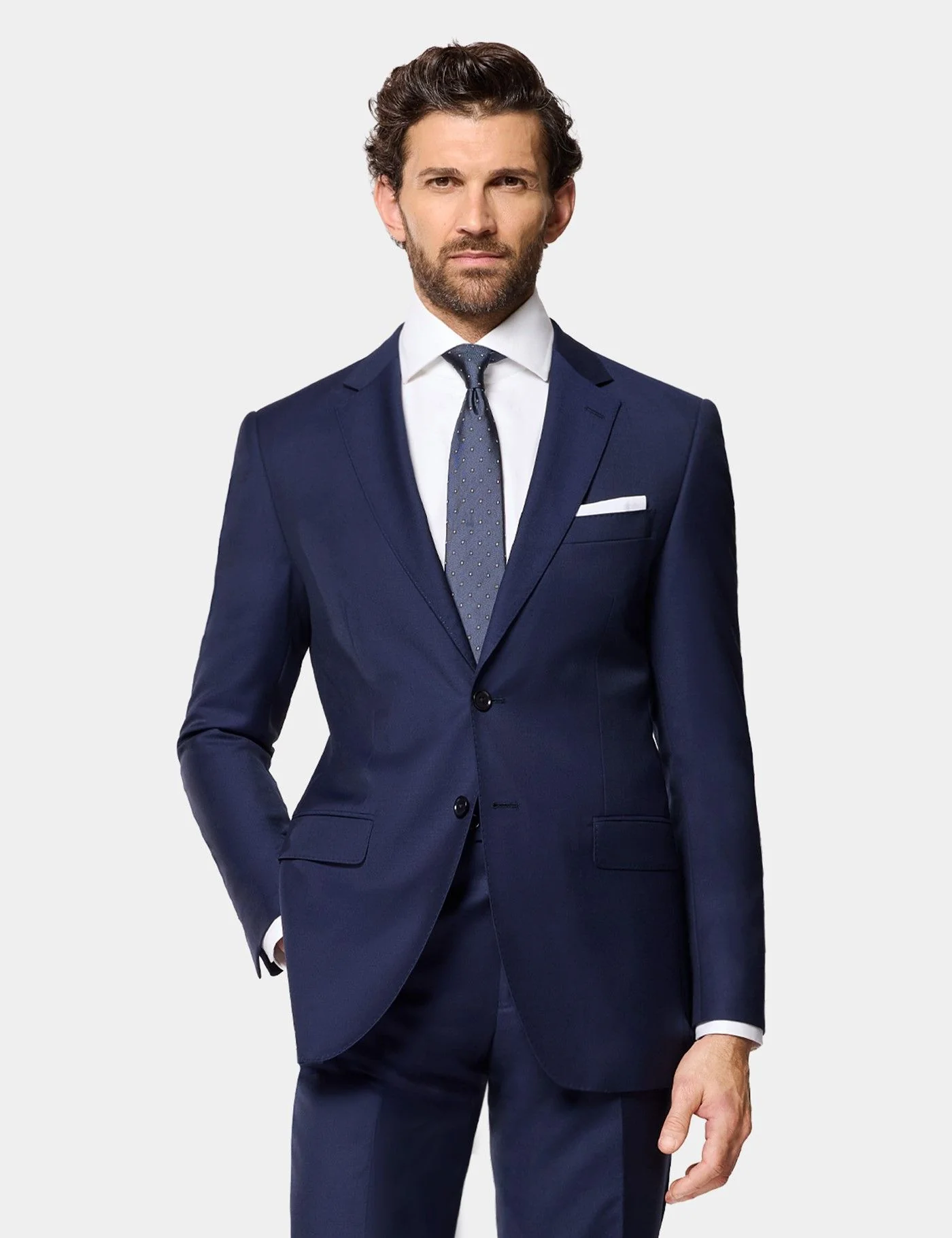 Slim Fit Dark Blue Twill Suit primary image