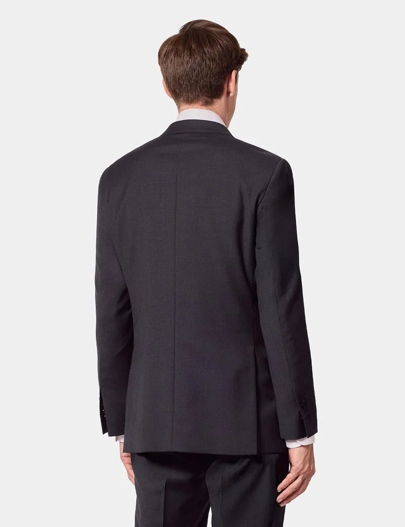 Slim Fit Dark Charcoal Twill Suit Jacket thumbnail 3