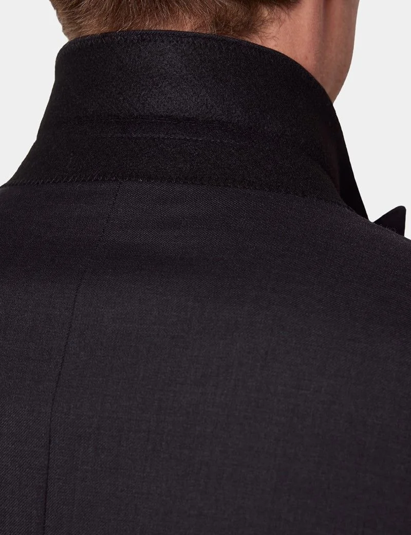 Slim Fit Dark Charcoal Twill Suit Jacket thumbnail 5