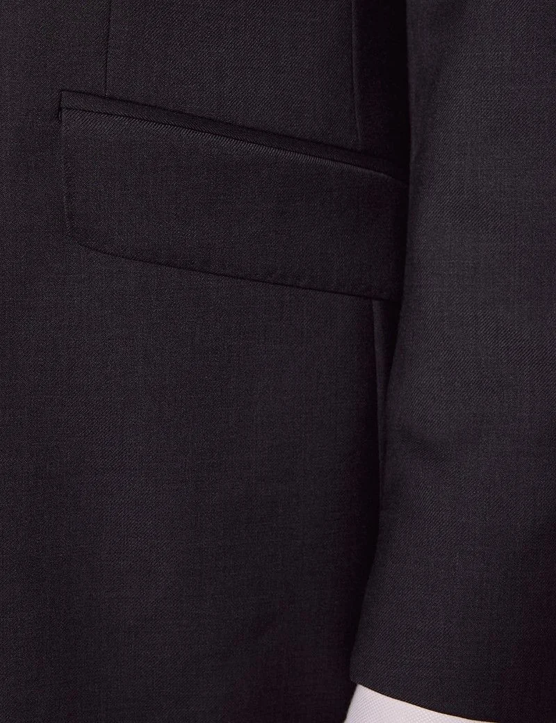 Slim Fit Dark Charcoal Twill Suit Jacket thumbnail 9