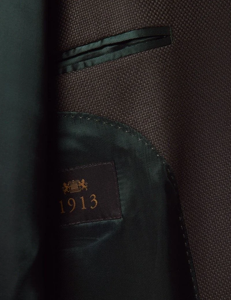 Slim Fit Dark Green Semi Plain 1913 Blazer thumbnail 2