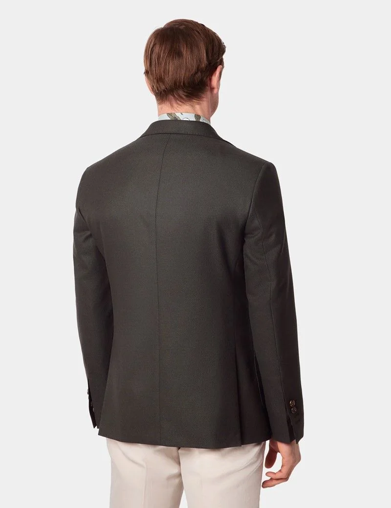 Slim Fit Dark Green Semi Plain 1913 Blazer thumbnail 3