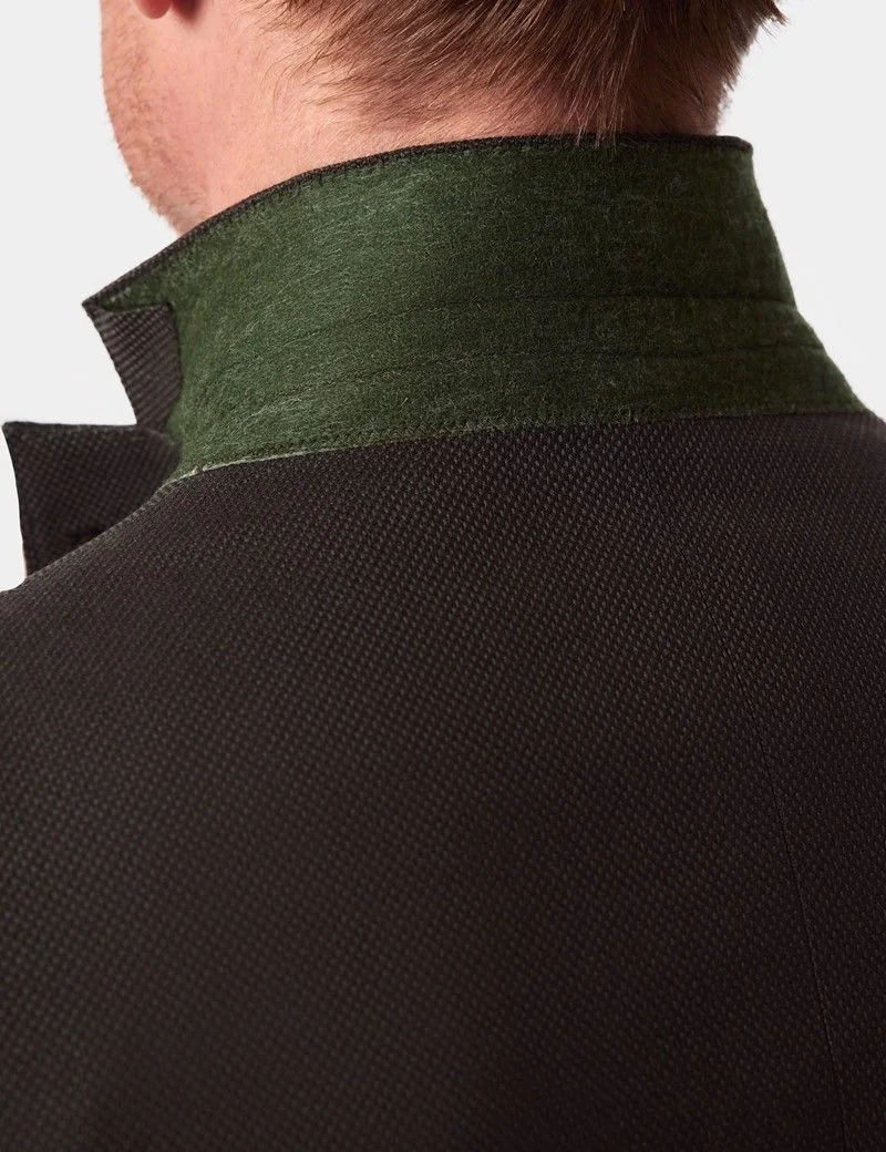 Slim Fit Dark Green Semi Plain 1913 Blazer thumbnail 4