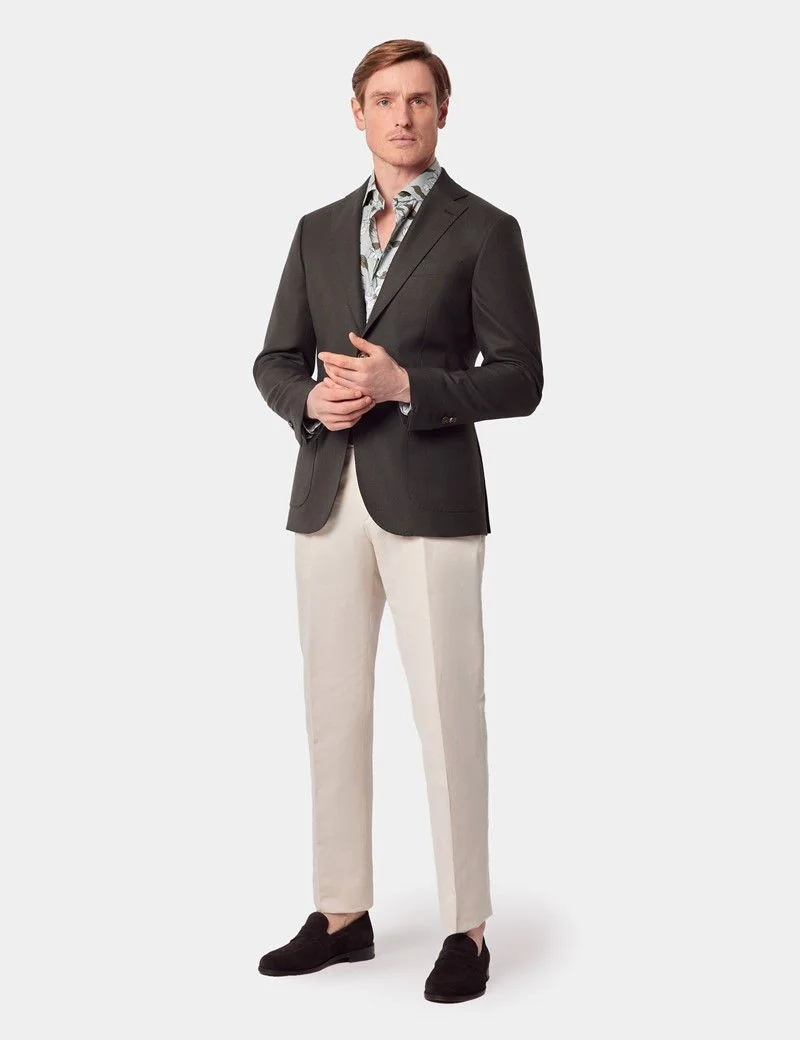Slim Fit Dark Green Semi Plain 1913 Blazer thumbnail 6