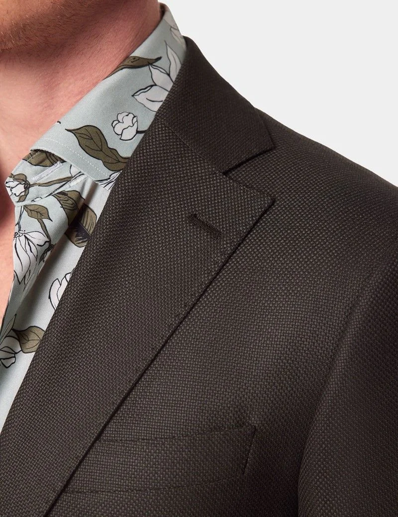 Slim Fit Dark Green Semi Plain 1913 Blazer thumbnail 8