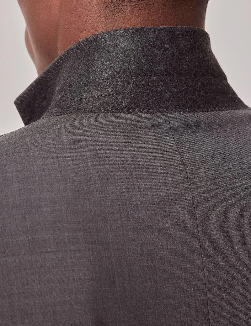 Slim Fit Dark Grey Suit Jacket thumbnail 4