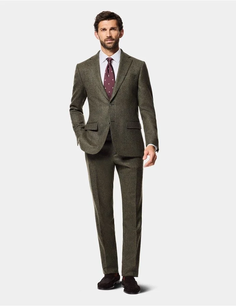 Slim Fit Green Herringbone 1913 Suit Jacket thumbnail 6