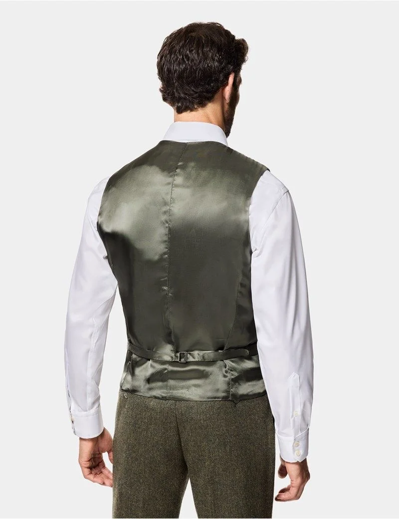 Slim Fit Green Herringbone 1913 Suit thumbnail 4
