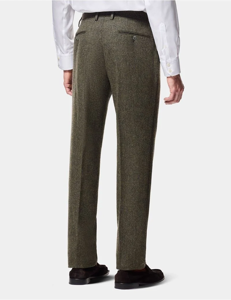 Slim Fit Green Herringbone 1913 Suit thumbnail 7