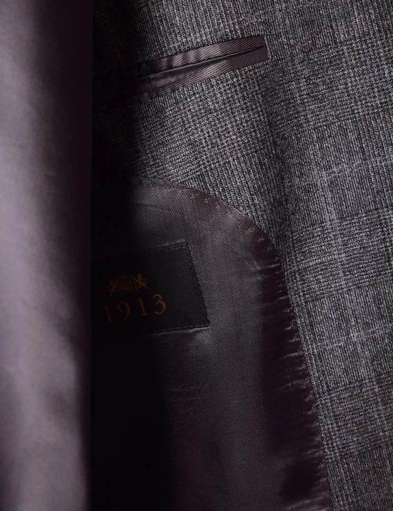Slim Fit Grey Check 1913 Suit Jacket thumbnail 5