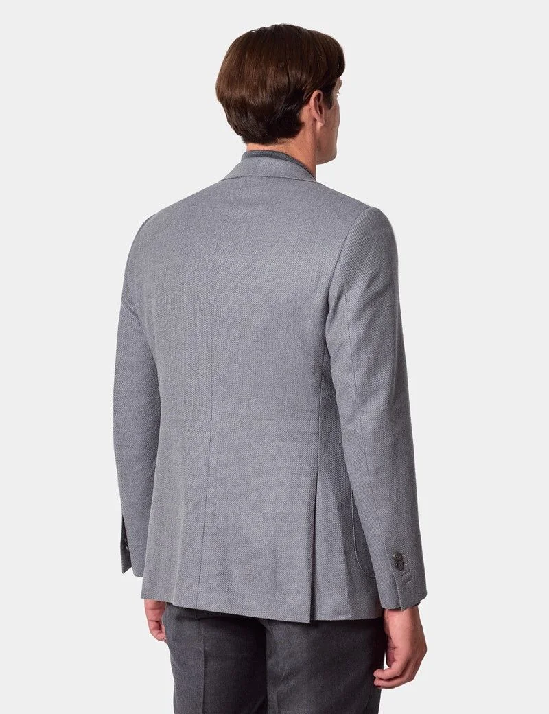 Slim Fit Grey Twill Blazer thumbnail 3