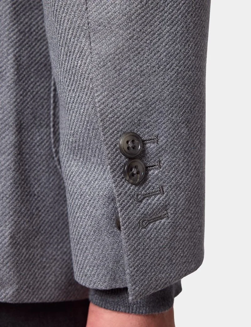 Slim Fit Grey Twill Blazer thumbnail 5