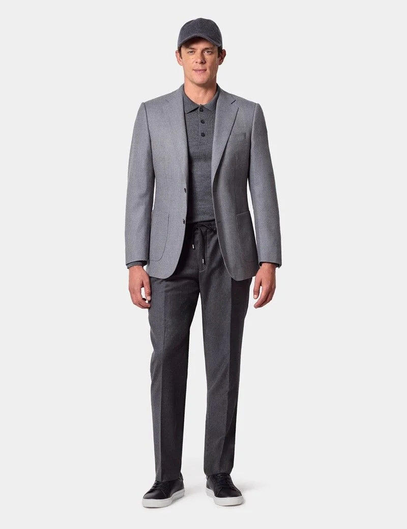 Slim Fit Grey Twill Blazer thumbnail 6