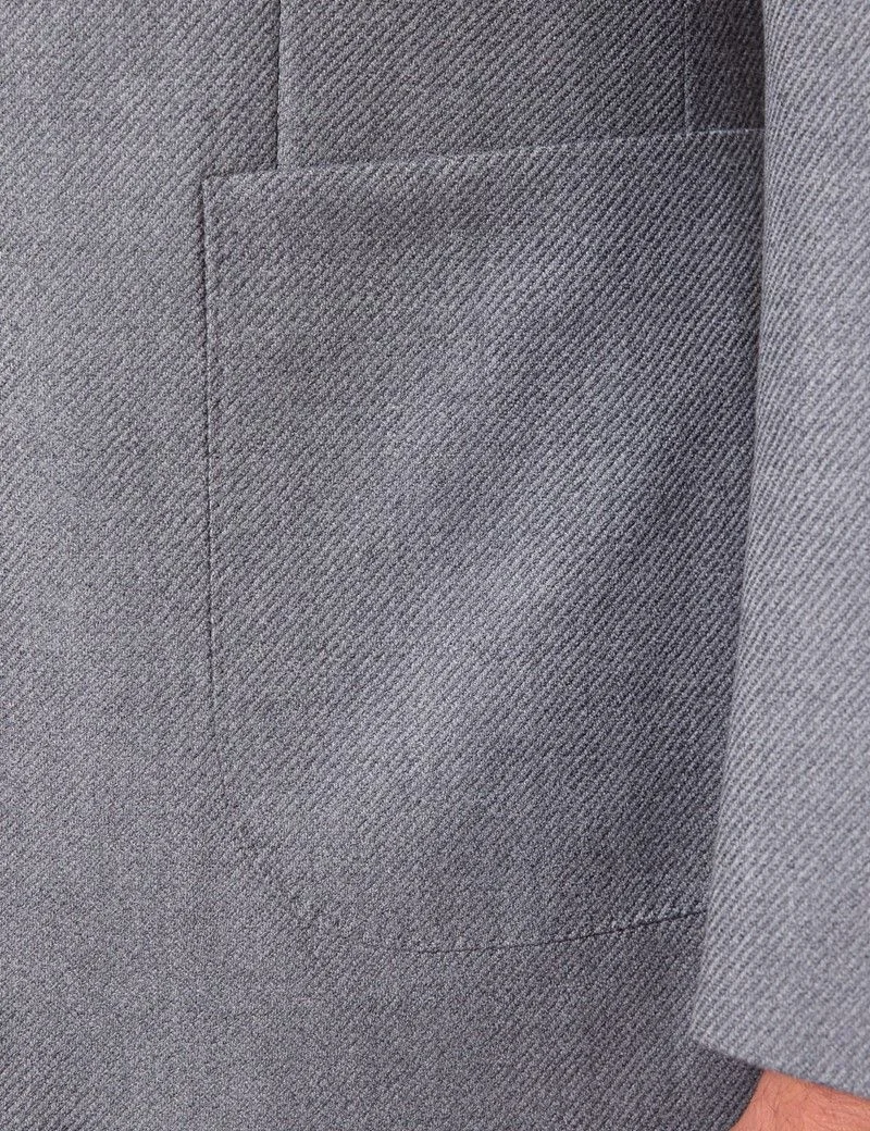 Slim Fit Grey Twill Blazer thumbnail 9