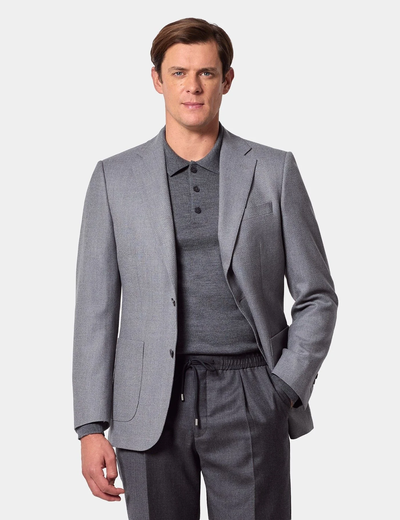 Slim Fit Grey Twill Blazer primary image