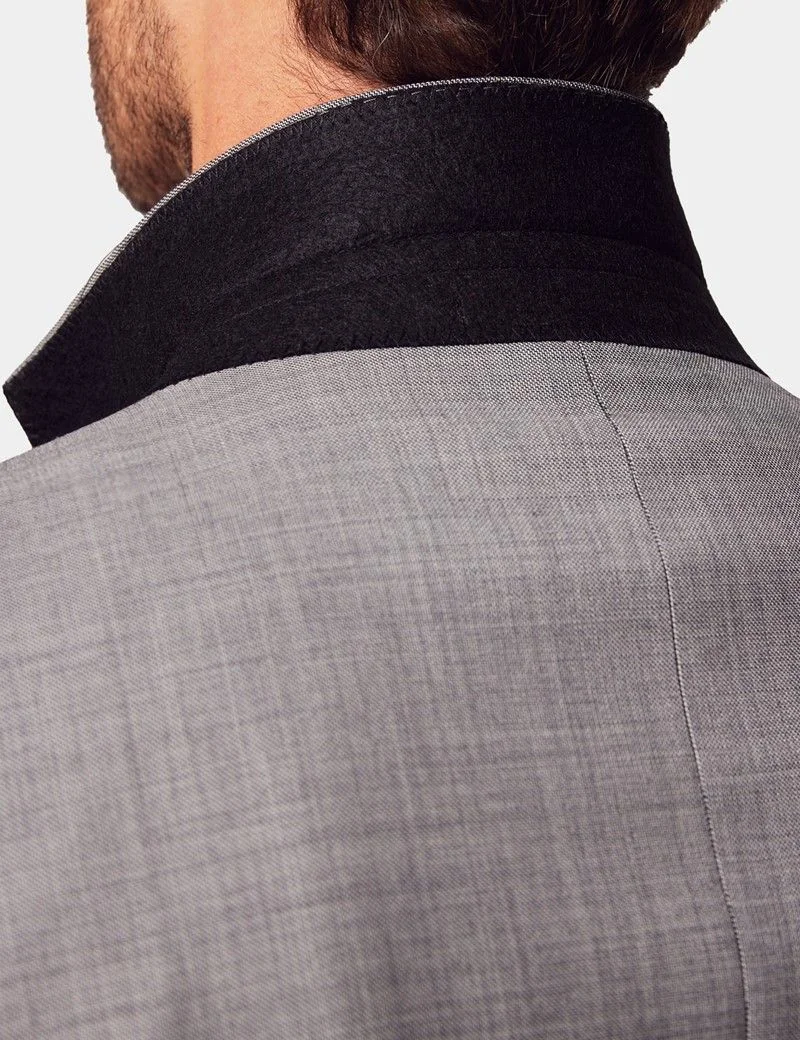 Slim Fit Light Grey Twill Suit Jacket thumbnail 7