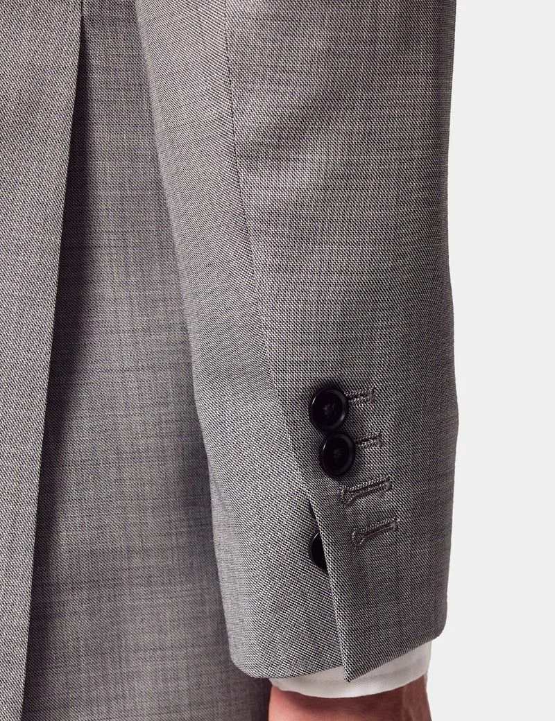Slim Fit Light Grey Twill Suit Jacket thumbnail 8
