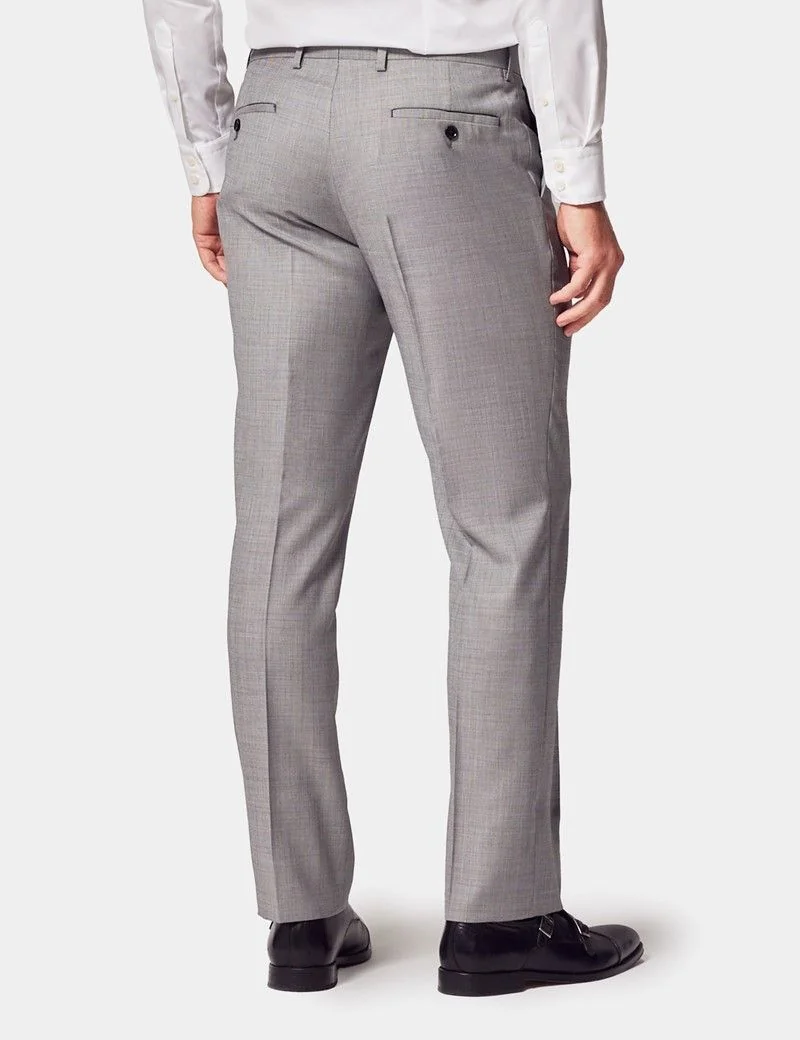 Slim Fit Light Grey Twill Suit Pants thumbnail 4
