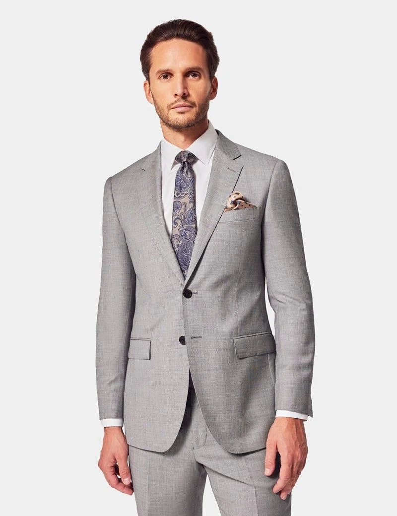 Slim Fit Light Grey Twill Suit thumbnail 2