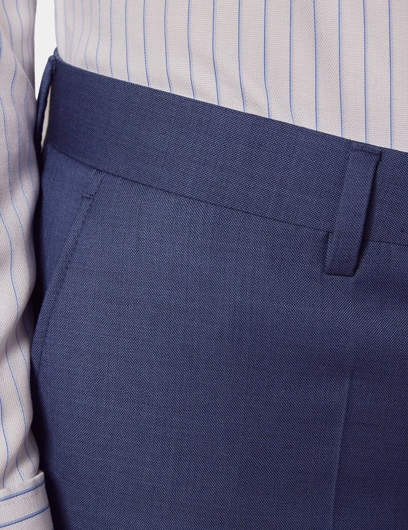 Slim Fit Mid Blue Sharkskin Suit thumbnail 7