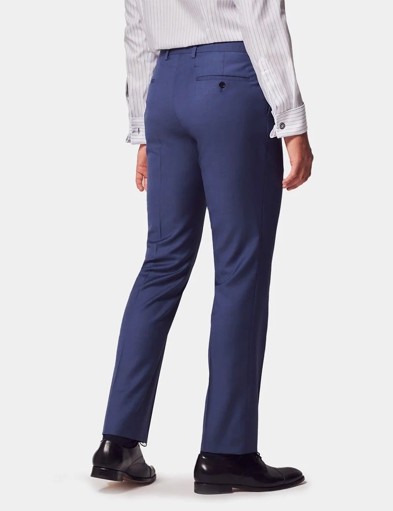 Slim Fit Mid Blue Sharkskin Suit thumbnail 8