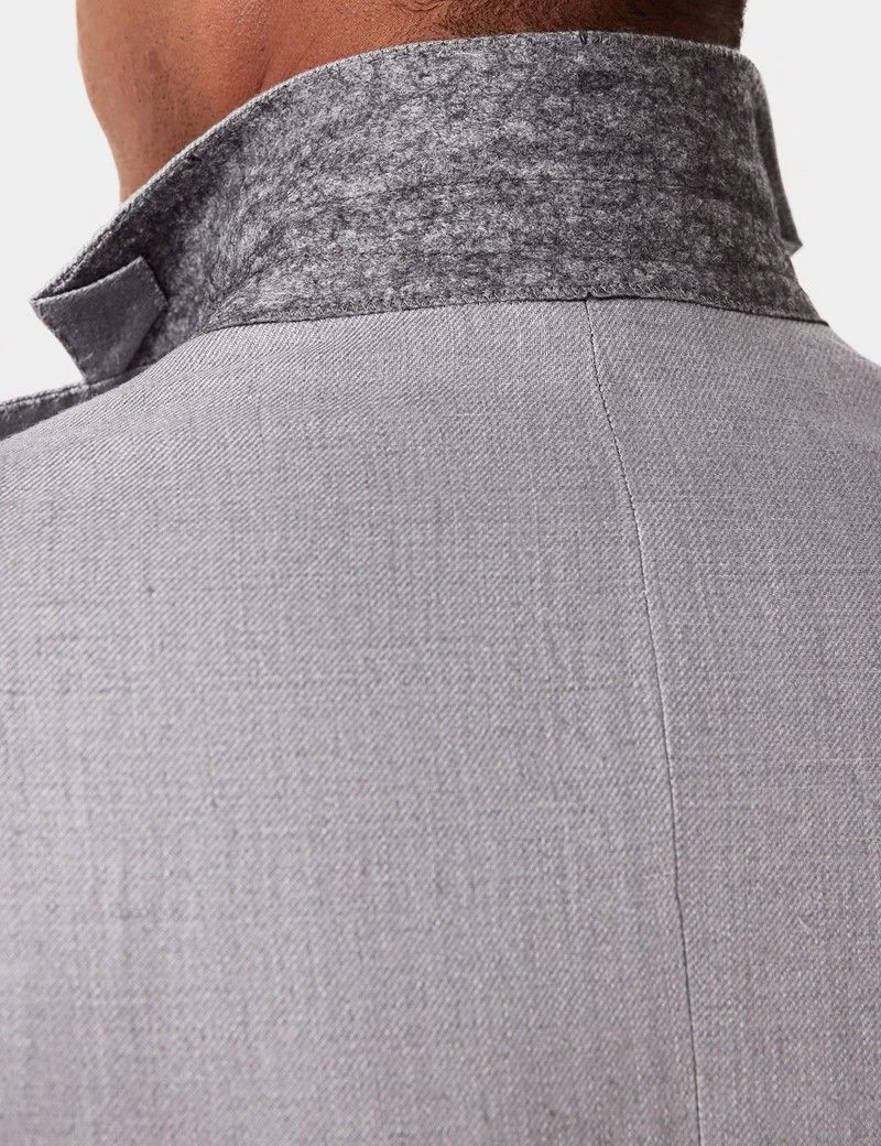 Slim Fit Mid Grey Twill 1913 Linen Suit Jacket thumbnail 4