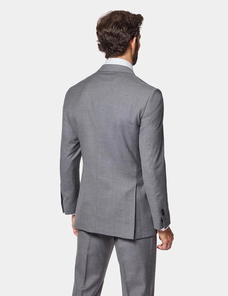 Slim Fit Mid Grey Twill Suit Jacket thumbnail 2
