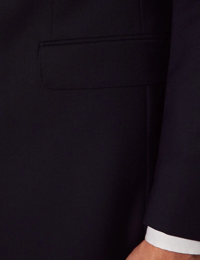 Slim Fit Midnight Blue Semi Plain Suit Jacket thumbnail 2