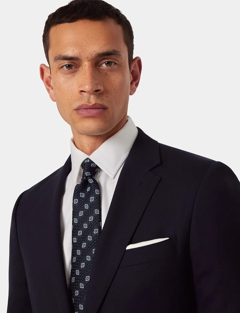 Slim Fit Midnight Blue Semi Plain Suit Jacket thumbnail 10