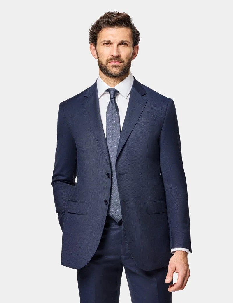Slim Fit Navy Birdseye Suit Jacket thumbnail 2