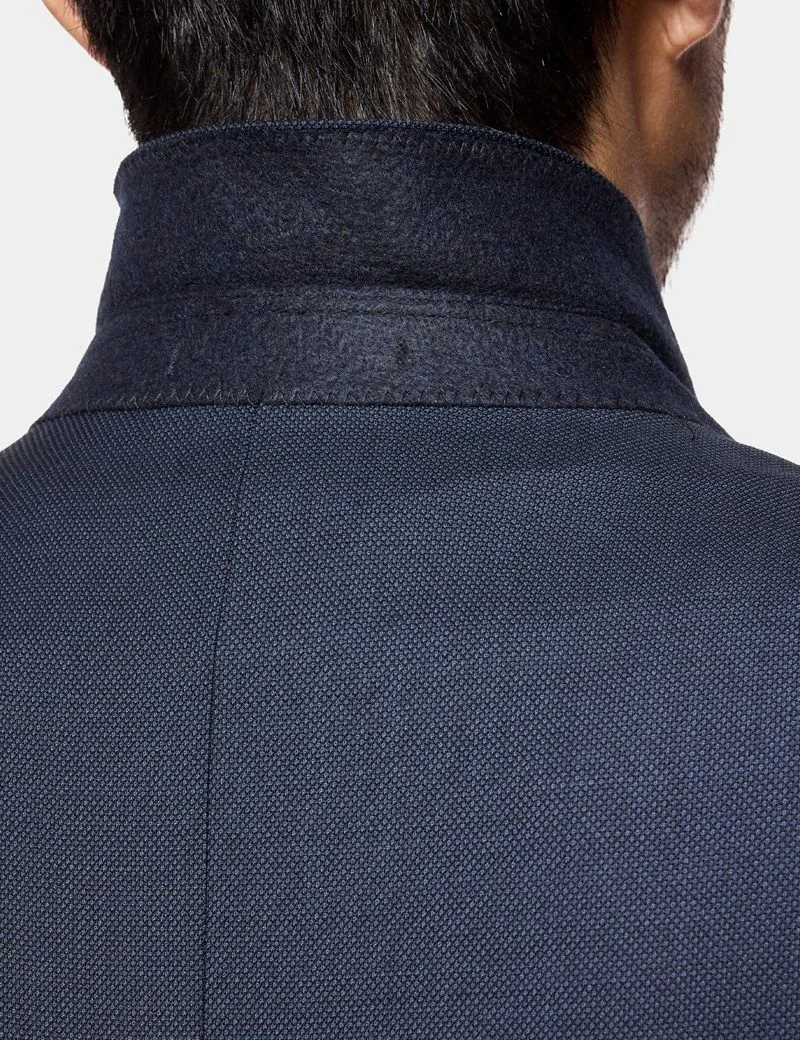Slim Fit Navy Birdseye Suit Jacket thumbnail 5