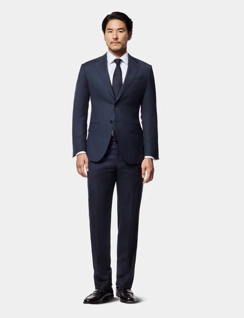 Slim Fit Navy Birdseye Suit Jacket thumbnail 6