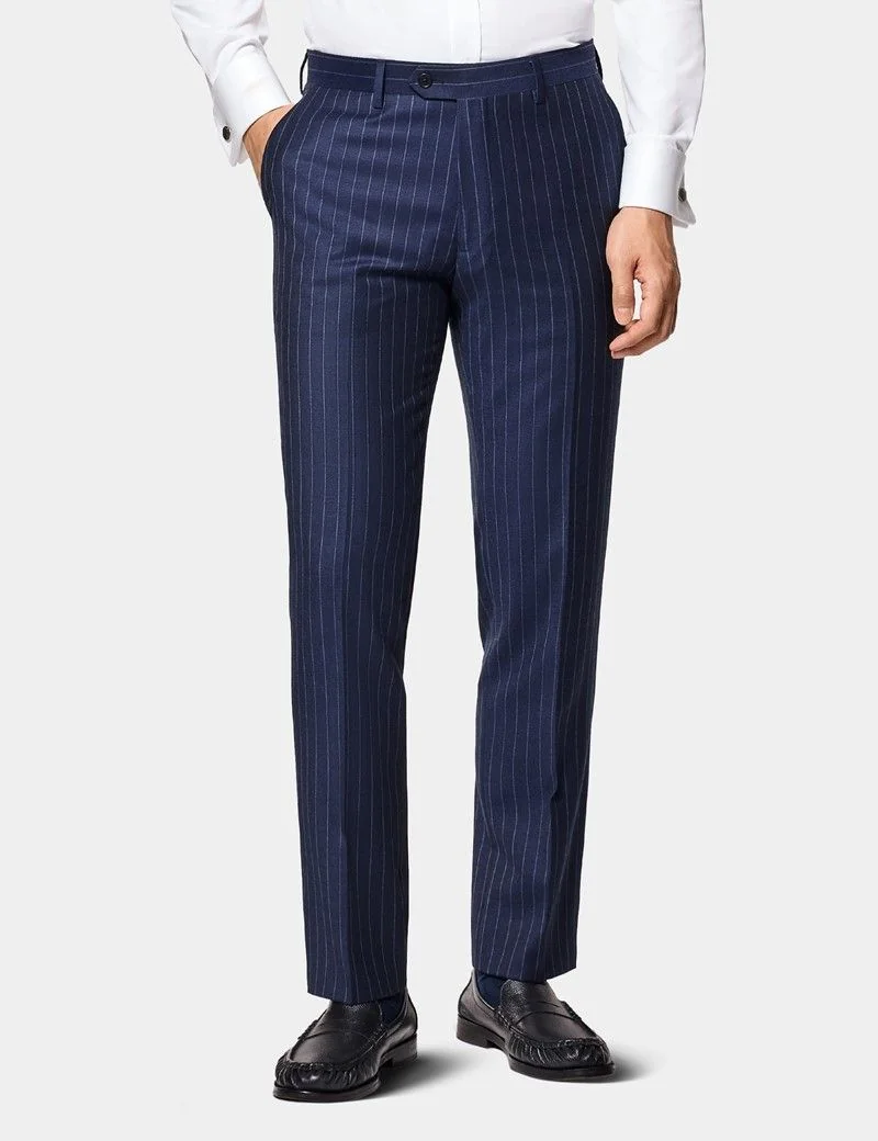 Slim Fit Navy Chalk Stripe Suit thumbnail 3