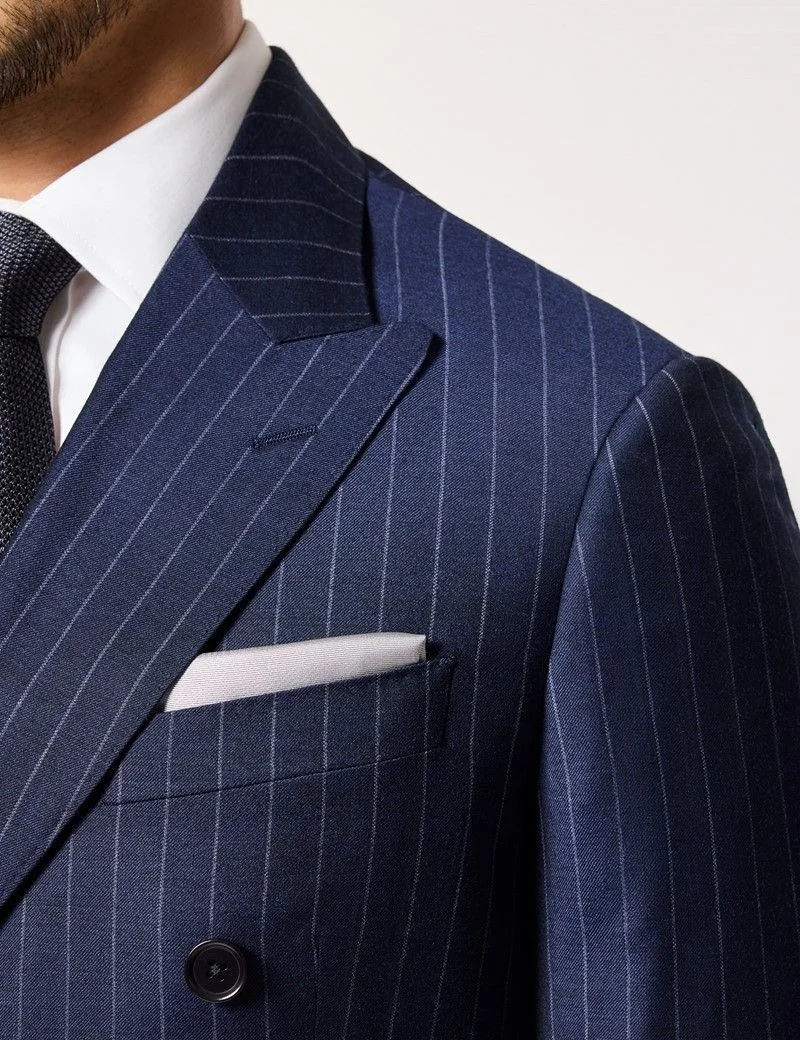 Slim Fit Navy Chalk Stripe Suit thumbnail 9