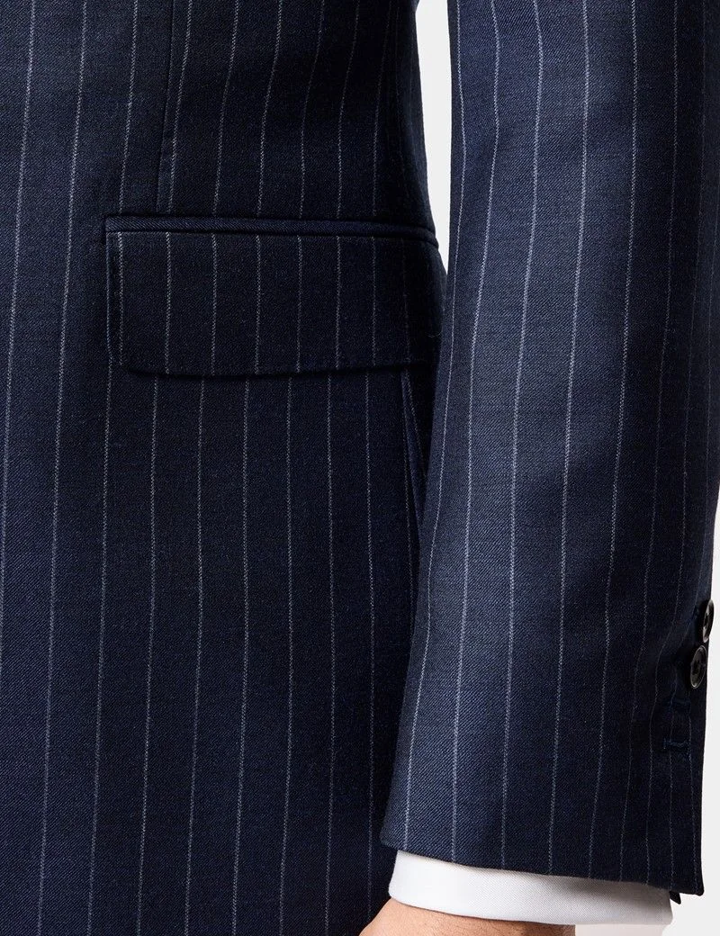 Slim Fit Navy Chalk Stripe Suit thumbnail 10