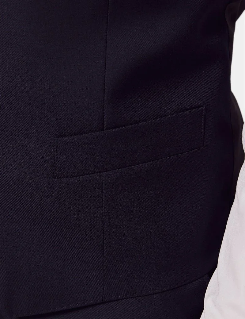 Slim Fit Navy Dinner Waistcoat thumbnail 4
