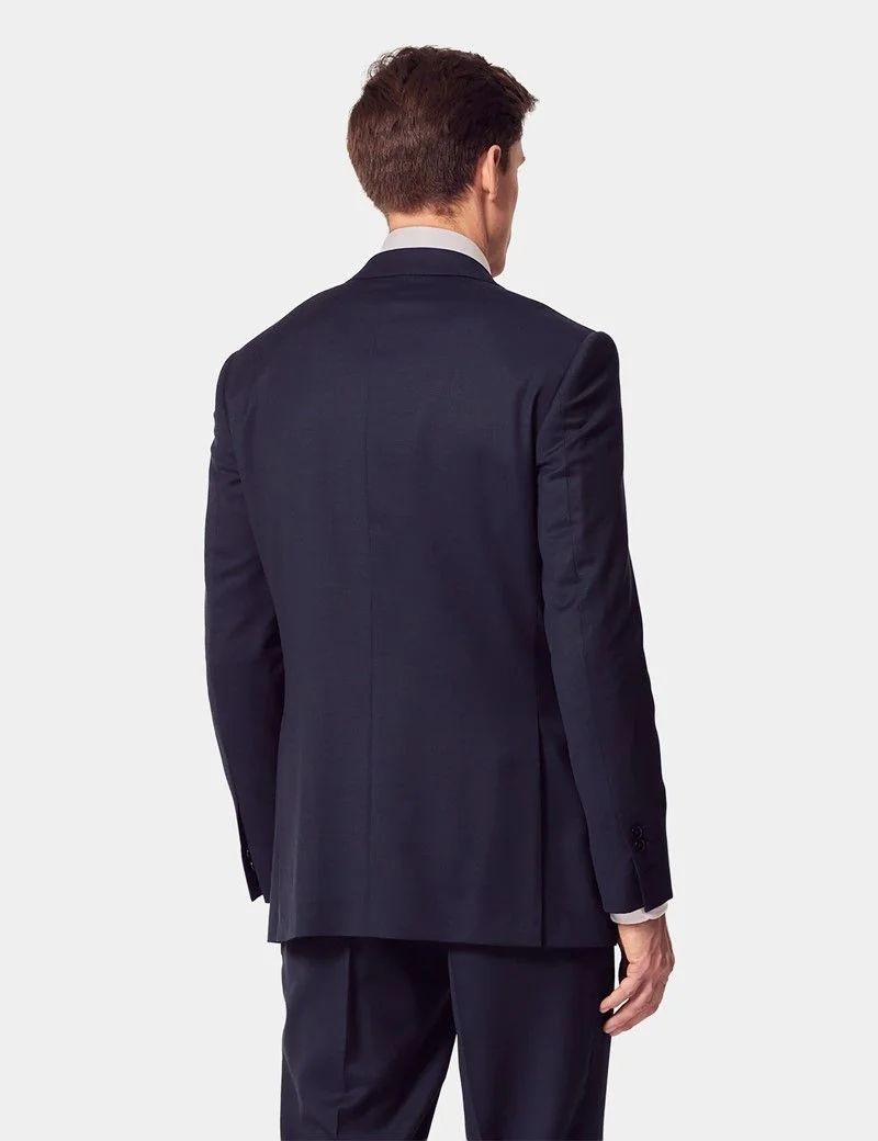 Slim Fit Navy Hopsack Suit Jacket thumbnail 6