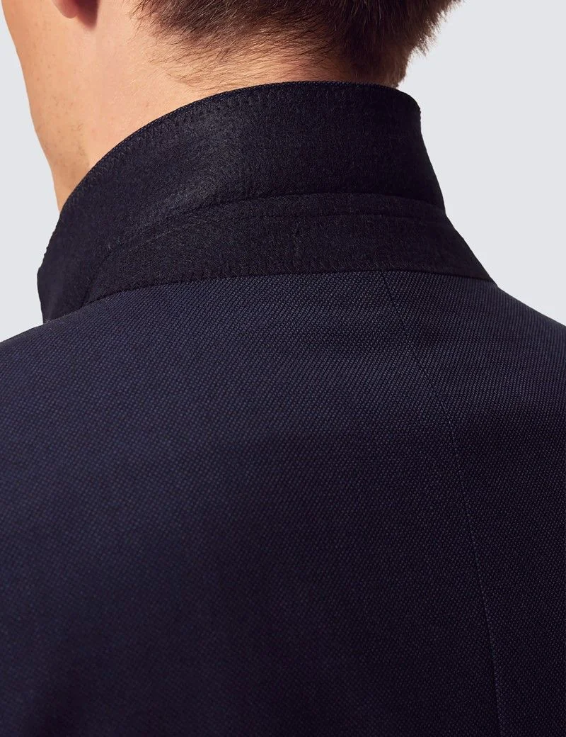 Slim Fit Navy Hopsack Suit Jacket thumbnail 7