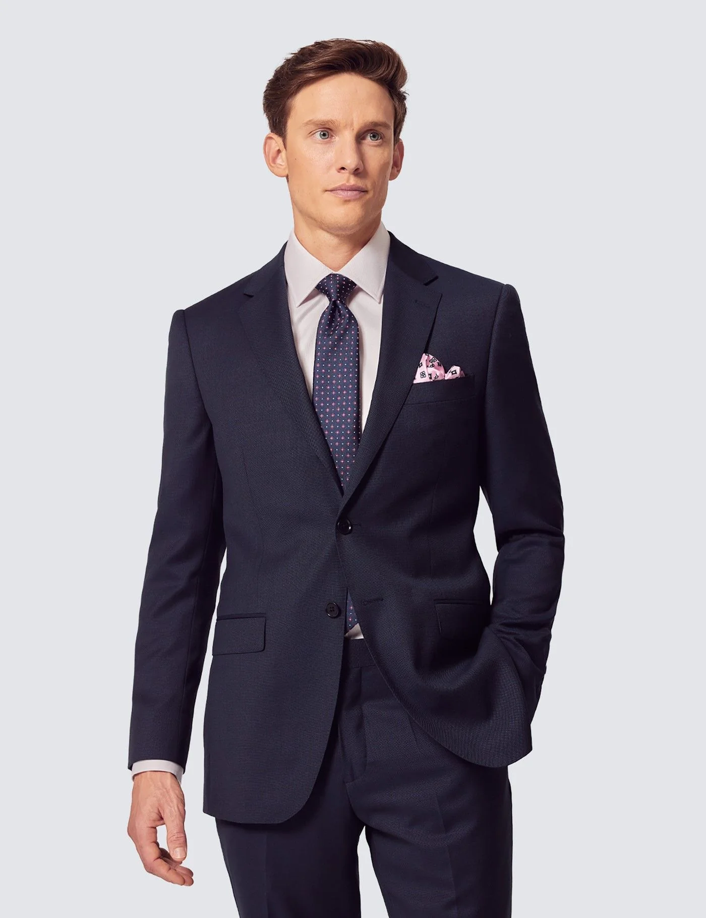 Slim Fit Navy Hopsack Suit Jacket primary image