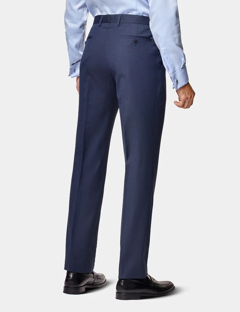 Slim Fit Navy Sharkskin Suit Trousers thumbnail 4