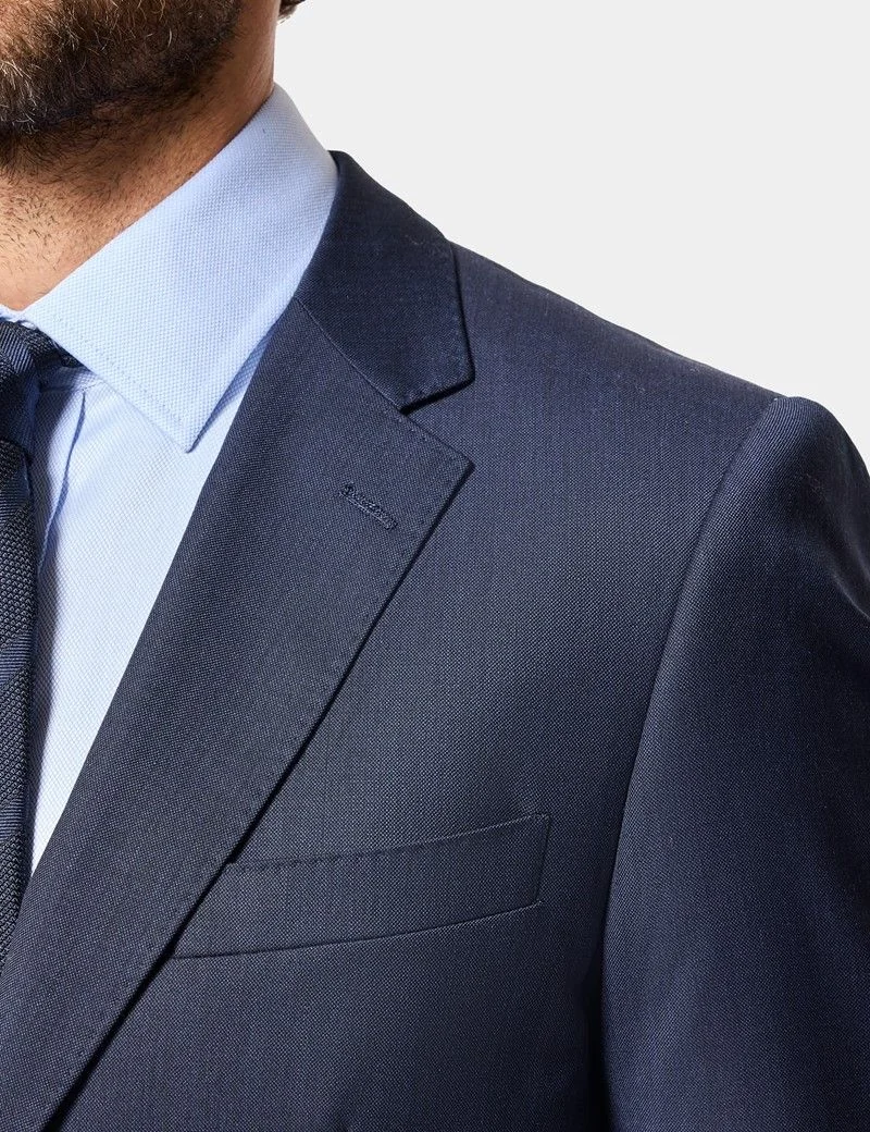Slim Fit Navy Sharkskin Suit thumbnail 4