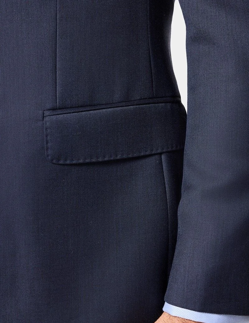 Slim Fit Navy Sharkskin Suit thumbnail 5