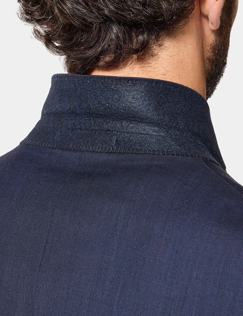 Slim Fit Navy Sharkskin Suit thumbnail 7