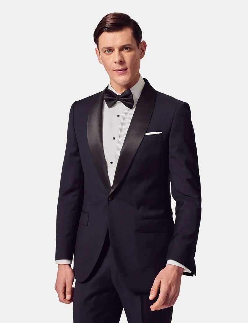 Slim Fit Navy Shawl Dinner Suit Jacket thumbnail 2