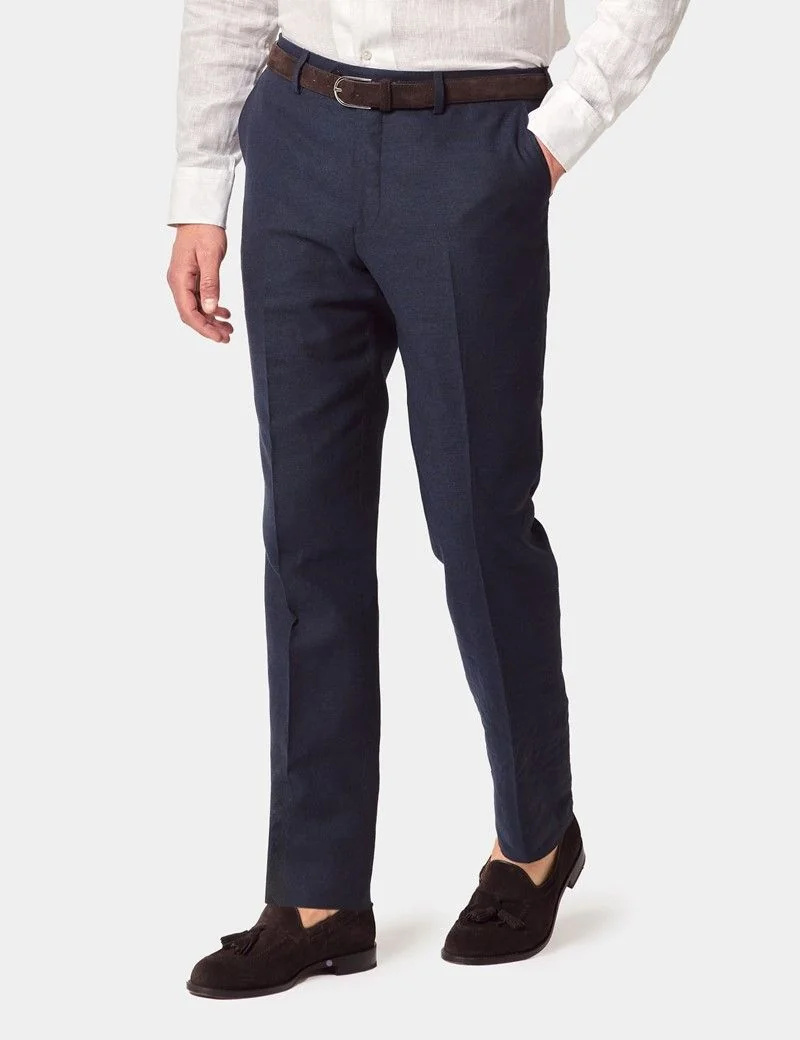 Slim Fit Navy Suit Trousers thumbnail 2