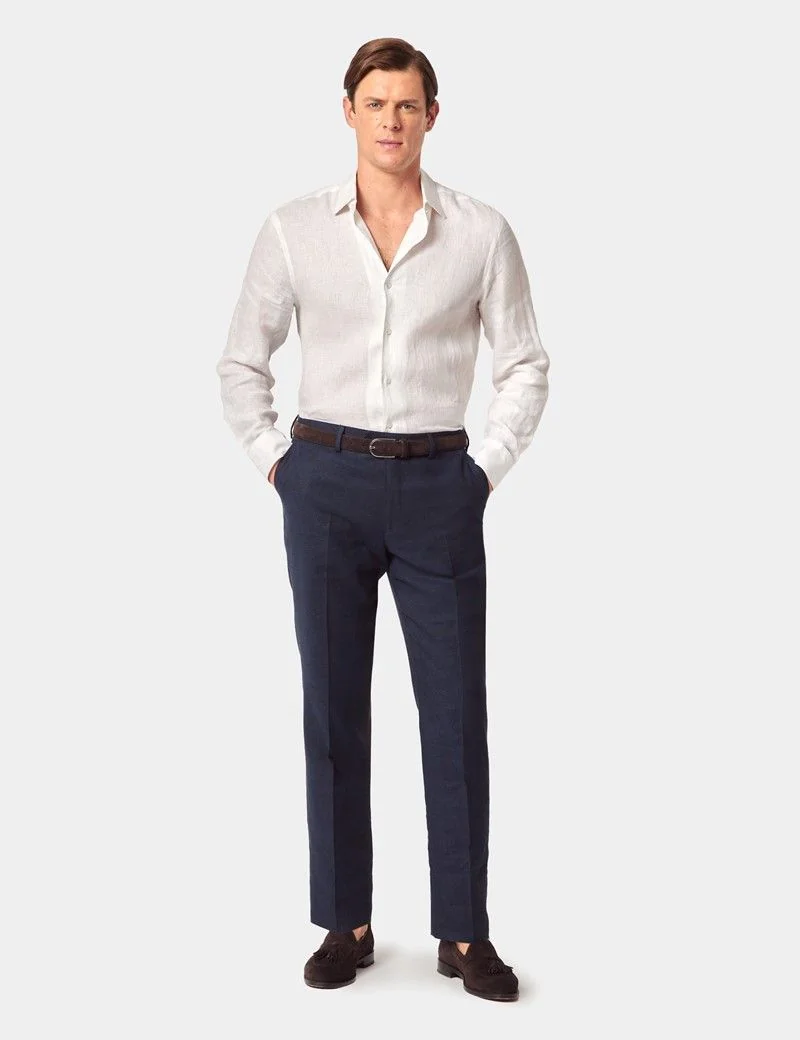 Slim Fit Navy Suit Trousers thumbnail 4
