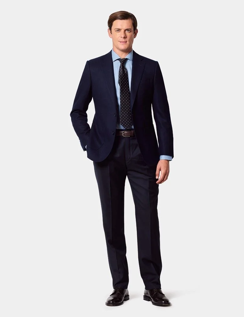 Slim Fit Navy Twill Blazer thumbnail 6